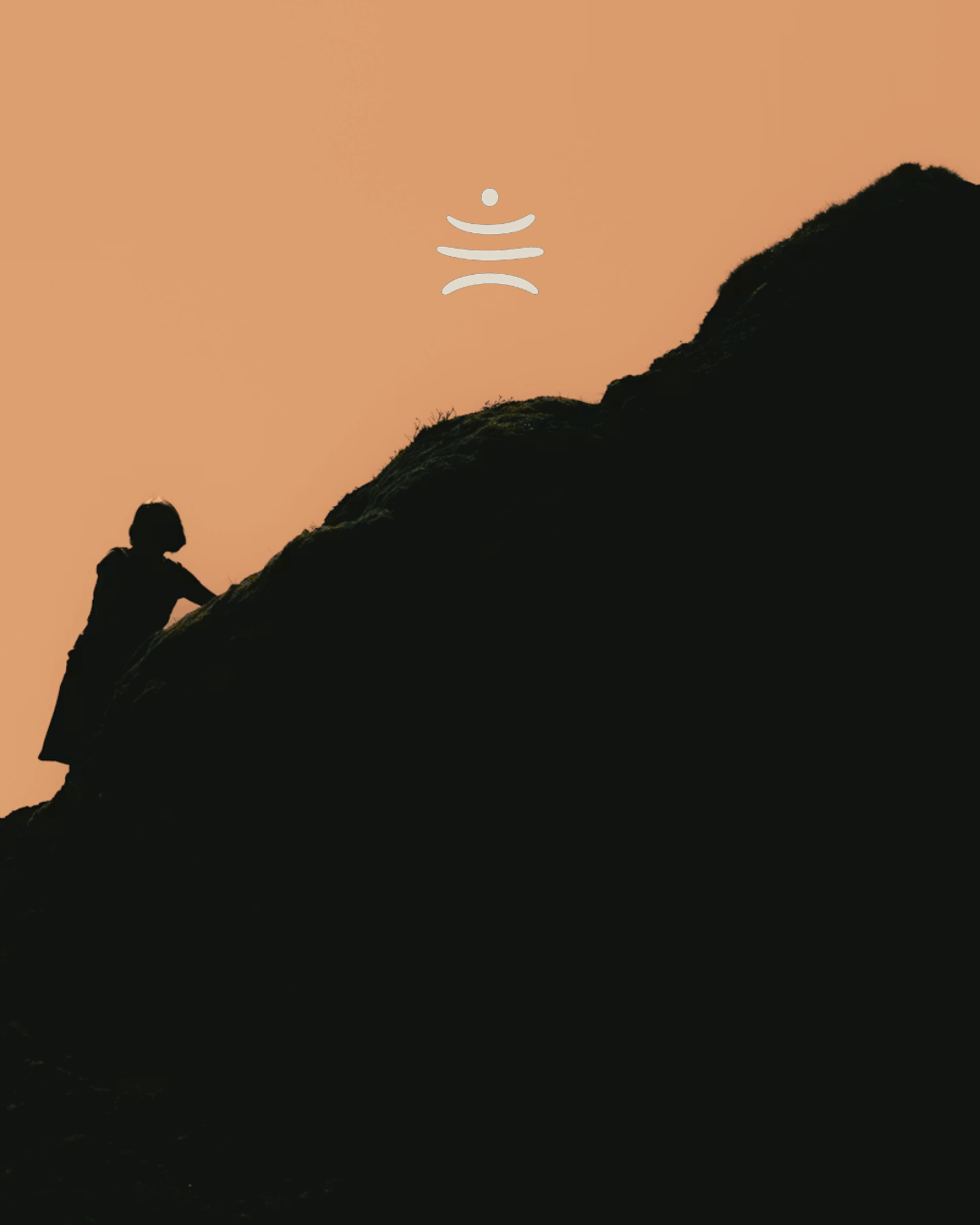 Figure climbing a mountain